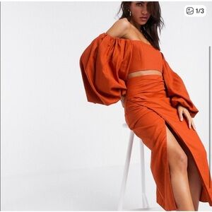 ASOS design Midaxi skirt with thigh high split set